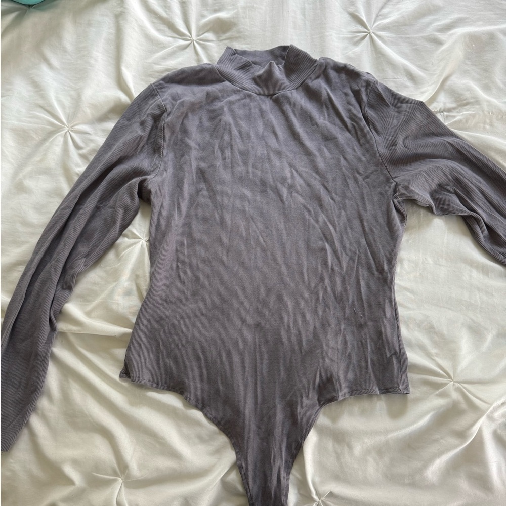 Missguided Ribbed Gray Top